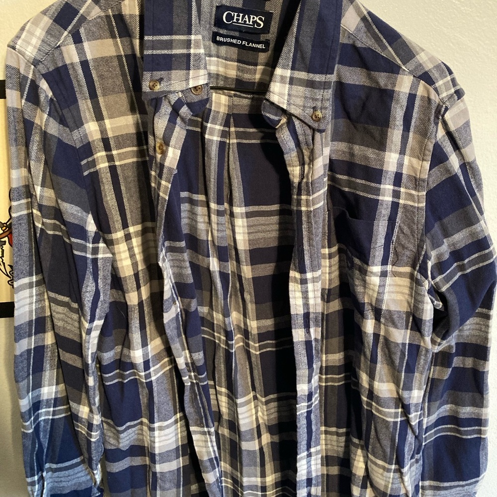 Small blue chaps brushed flannel